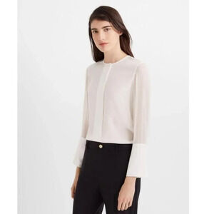 Club Monaco Wide-Placket Silk Shirt Sz XS